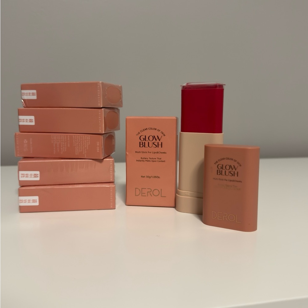 Derol Glow Blush Set with Red Lipstick